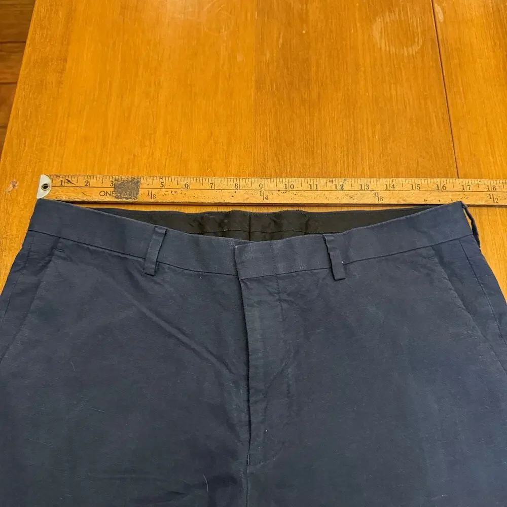 J. Crew Ludlow Slim Fit pants Navy 33X30 Baird McNutt Irish Linen old money